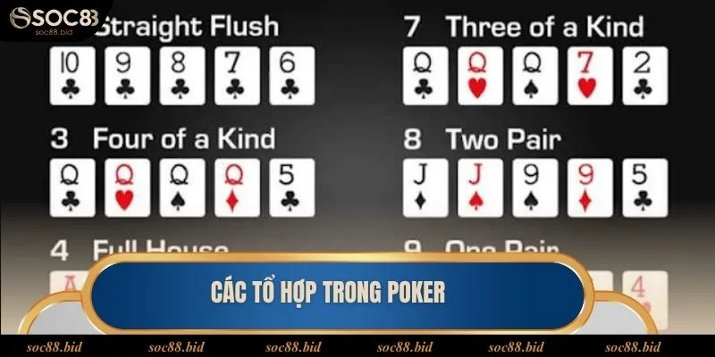 Những tổ hợp tồn tại trong poker Soc88