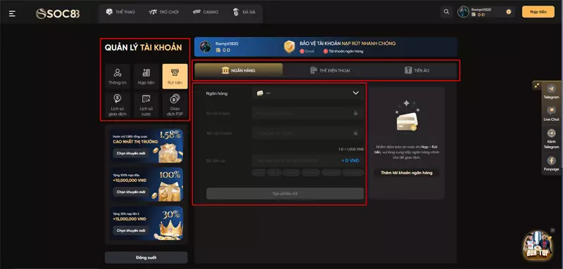 SOC88 - Nhà Cái Cá Cược Thể Thao, Live Casino, Tài Xỉu Uy Tín rút tiền soc88