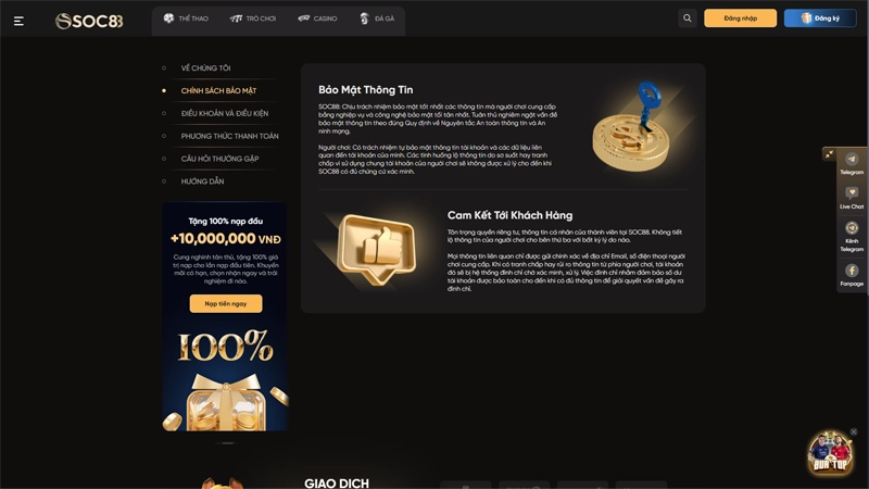 SOC88 - Nhà Cái Cá Cược Thể Thao, Live Casino, Tài Xỉu Uy Tín Bảo Mật Và Giao Dịch An Toàn Như Két Sắt