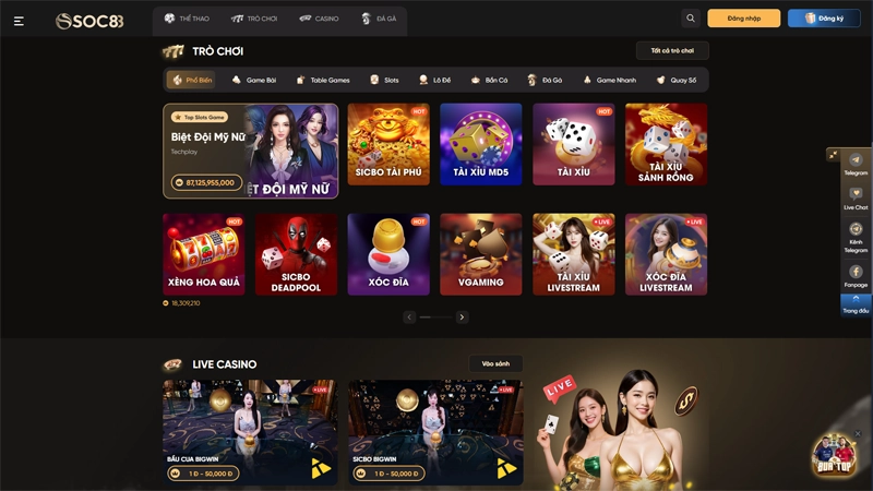 SOC88 - Nhà Cái Cá Cược Thể Thao, Live Casino, Tài Xỉu Uy Tín Đặc Điểm Nổi Bật Của Nhà Cái SOC88