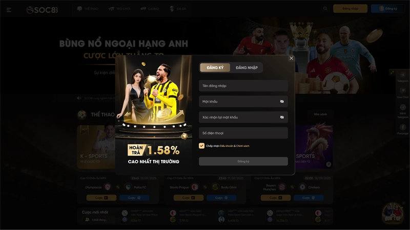 SOC88 - Nhà Cái Cá Cược Thể Thao, Live Casino, Tài Xỉu Uy Tín Hướng Dẫn Đăng Ký Và Bắt Đầu Chơi Tại SOC88